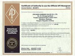 API 6D Certificate